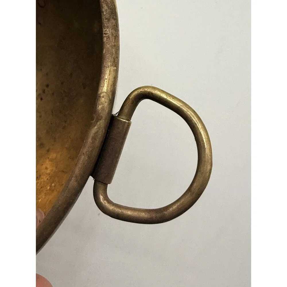 Vintage Small Brass Whisking Mixing Bowl w/ Hanging Handle